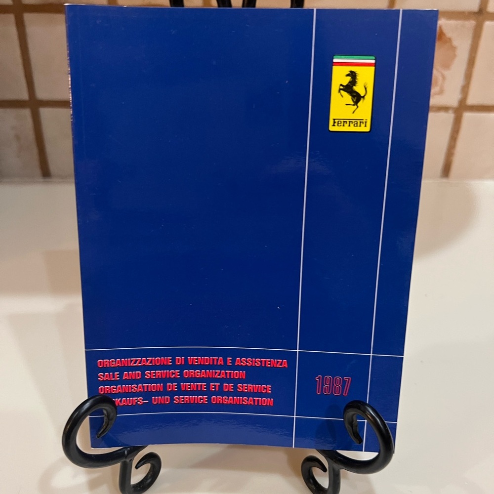 Ferrari Sales & Service Organization 1989 Blue Booklet